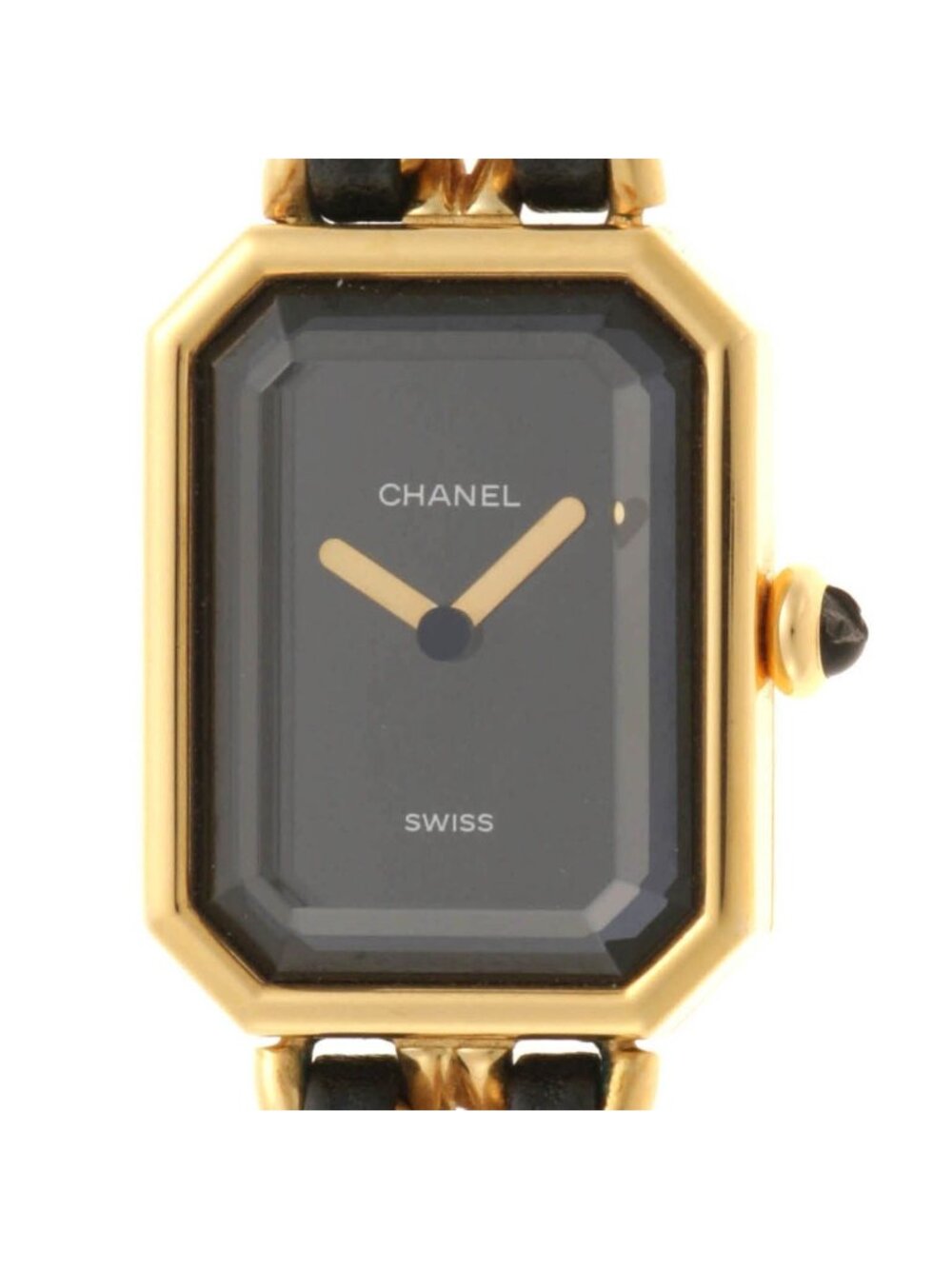 Chanel Premiere M Watch Leather Black Dial Quartz